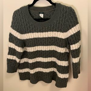 J. Crew Cable-knit Striped Sweater